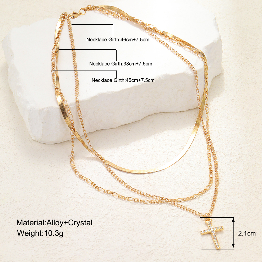 Basic Commute Cross Artificial Gemstones Alloy Wholesale Pendant Necklace display picture 8