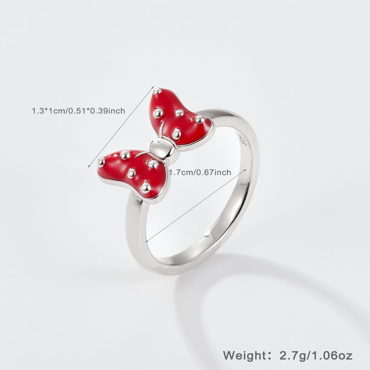 Wholesale Jewelry Cute Simple Style Heart Shape Bow Knot Sterling Silver Zircon White Gold Plated Plating Inlay Rings Bracelets Earrings display picture 4