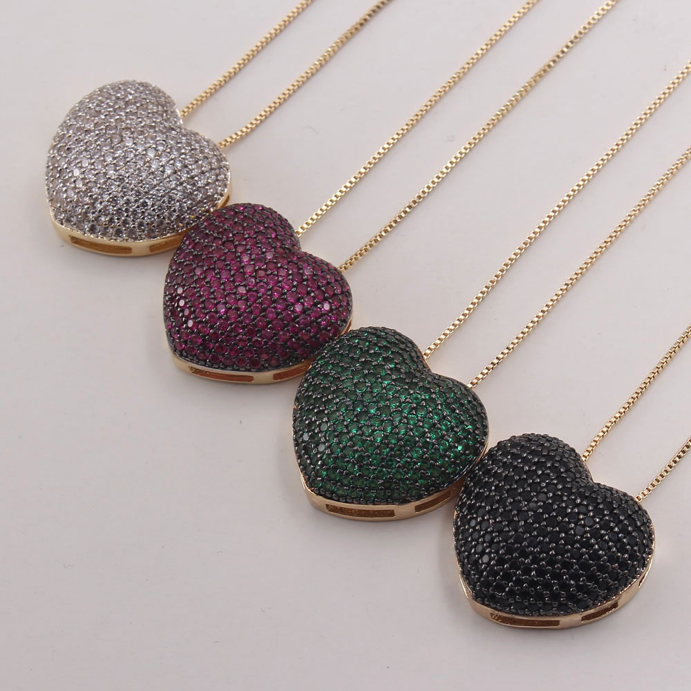 Ig Style Simple Style Commute Heart Shape Copper Plating Inlay Zircon White Gold Plated Gold Plated Earrings Necklace display picture 7