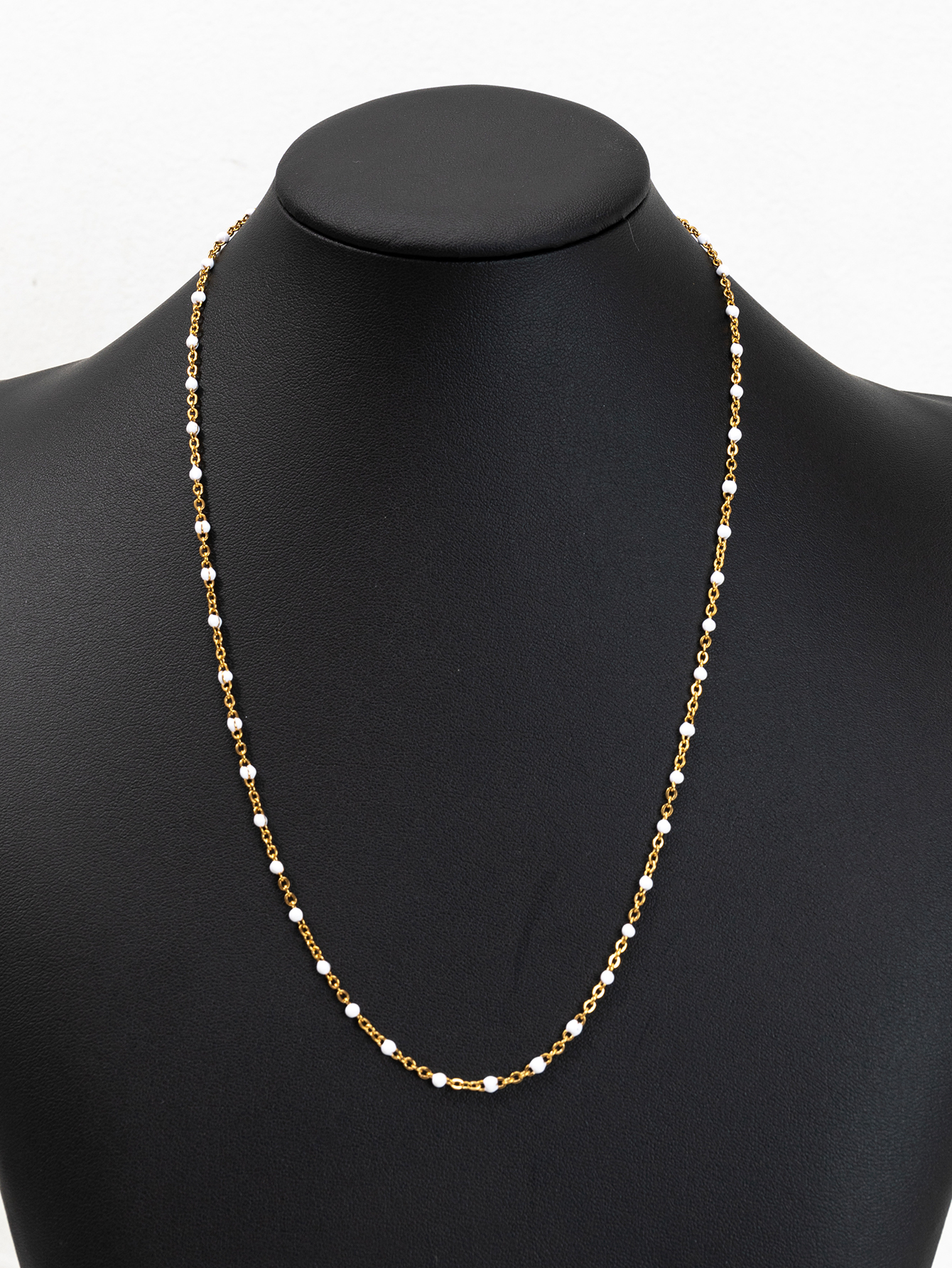Shiny Solid Color Stainless Steel Chain Necklace display picture 3