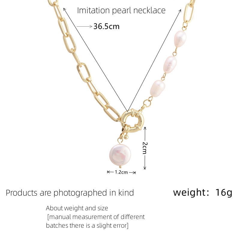 Wholesale Jewelry Simple Style Round Imitation Pearl Iron Copper Plating Pendant Necklace display picture 3