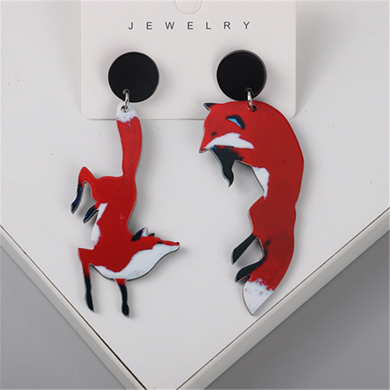 1 Pair Funny Gecko Patchwork Arylic Drop Earrings display picture 3