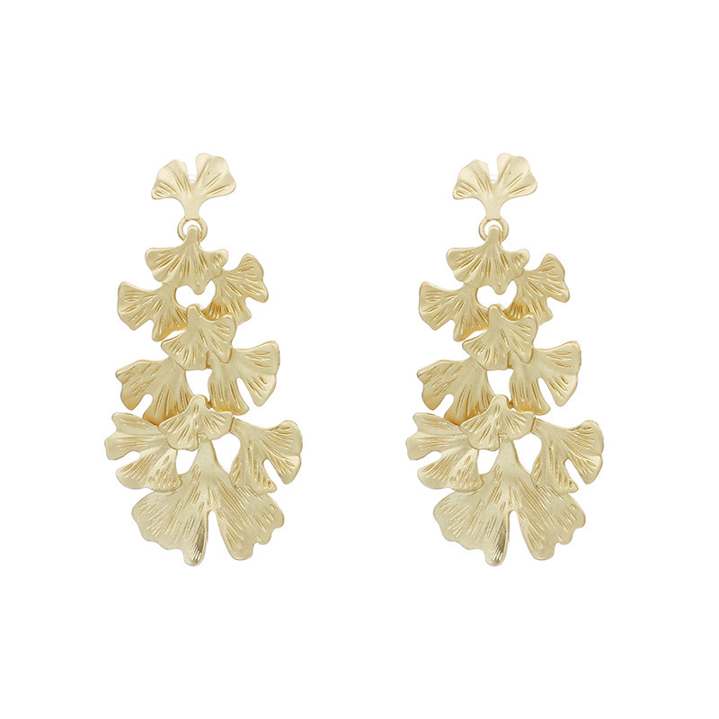 1 Pair Vintage Style Leaves Plating Alloy Gold Plated Drop Earrings display picture 2