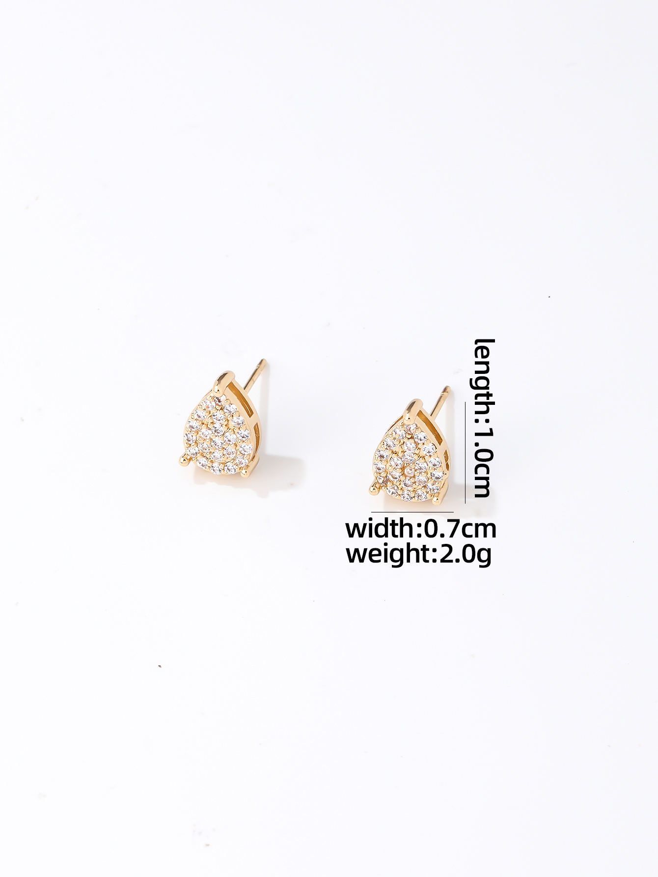 1 Pair Hip-Hop Cool Style Shiny Water Droplets Plating Inlay Copper Zircon Ear Studs display picture 5