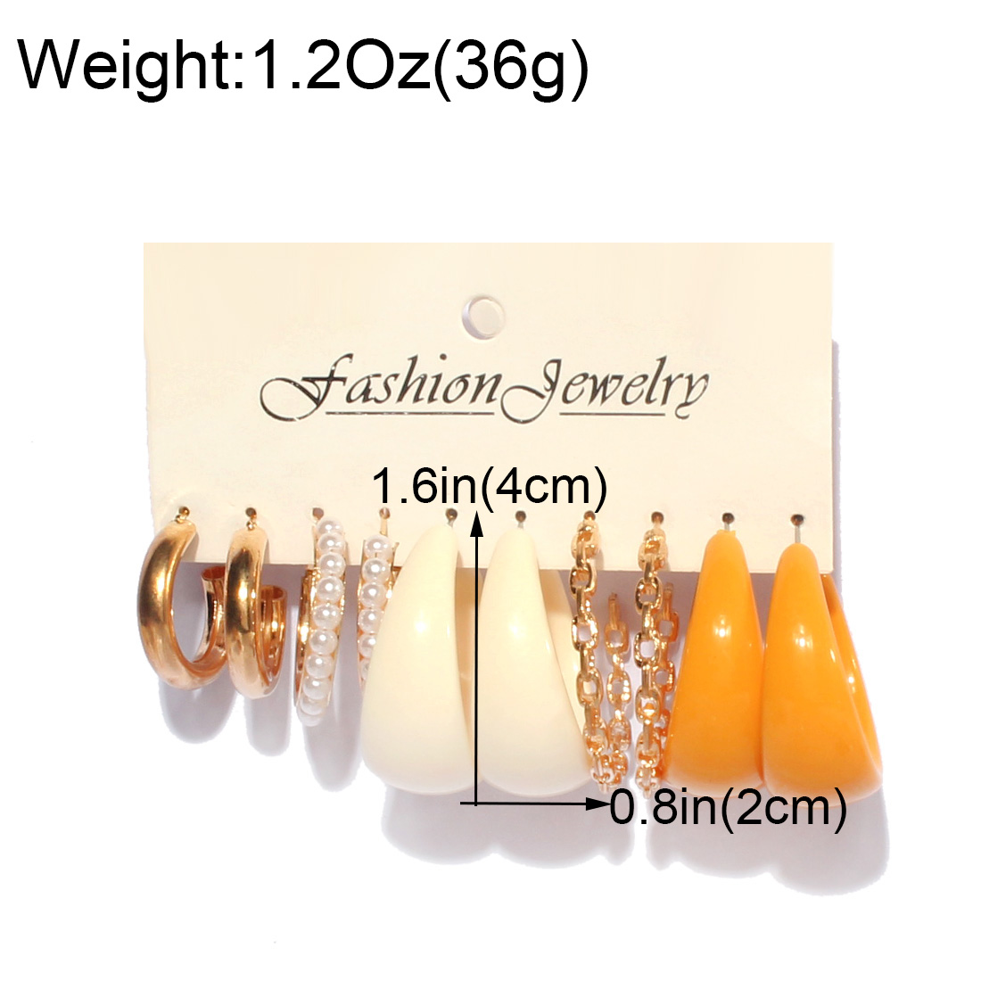 1 Set Simple Style C Shape Alloy Plastic Resin Earrings display picture 5
