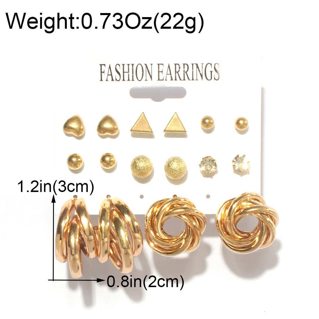 1 Set Simple Style C Shape Alloy Earrings Ear Studs display picture 1