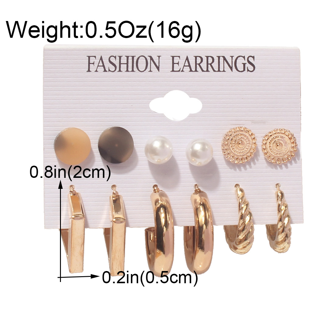 1 Set Simple Style C Shape Alloy Earrings Ear Studs display picture 2