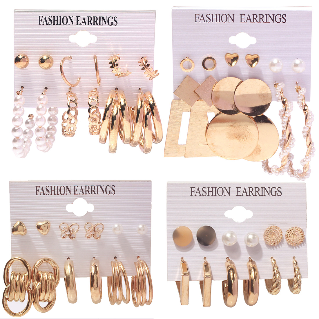 1 Set Simple Style C Shape Alloy Earrings Ear Studs display picture 3