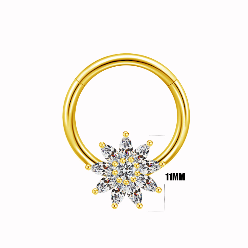 Hawaiian Sun Butterfly Stainless Steel Copper Plating Hollow Out Inlay Rhinestones Zircon White Gold Plated Gold Plated Chest Ring display picture 9
