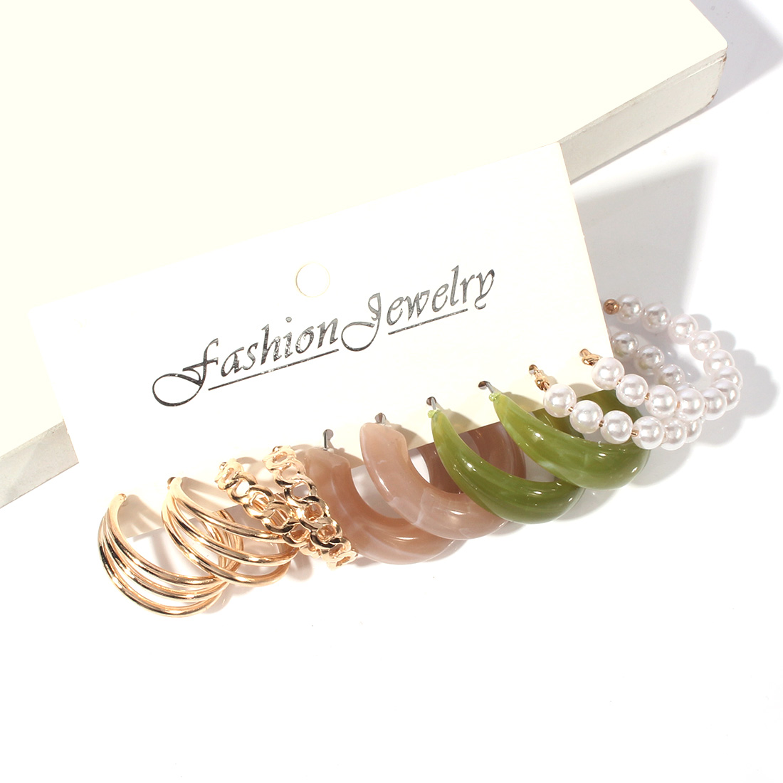 1 Set Modern Style Solid Color Arylic Imitation Pearl Alloy Earrings display picture 2