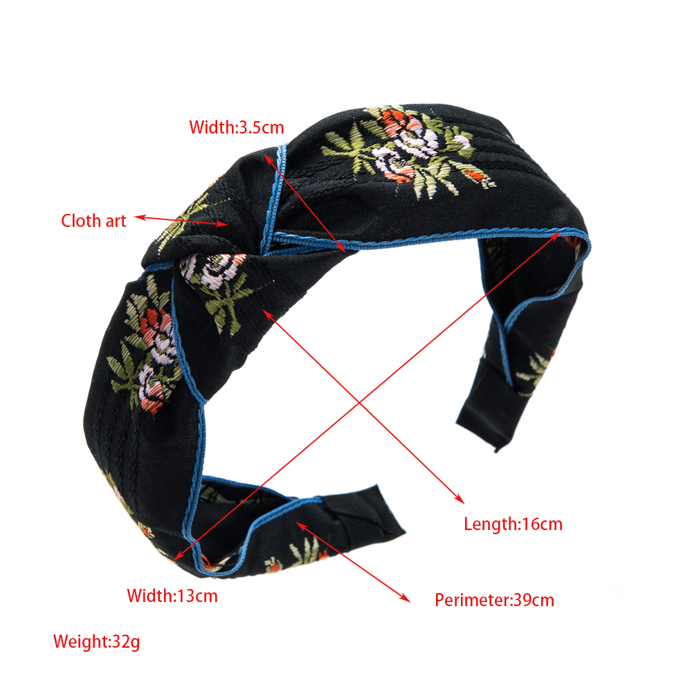 Women's Elegant Luxurious Printing Flower Cloth Embroidery Hair Band display picture 1