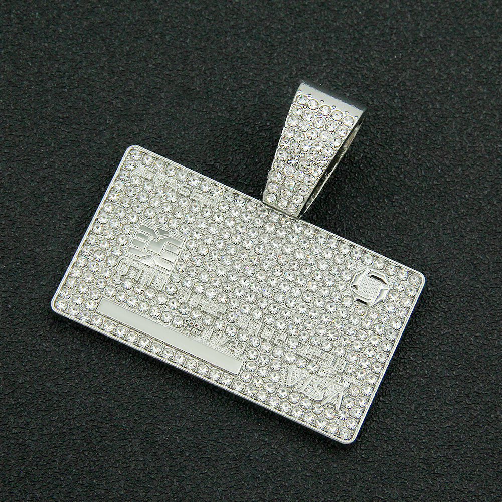 Hip-hop Punk Square Solid Color Alloy Plating Inlay Rhinestones Men's Pendant Necklace display picture 6