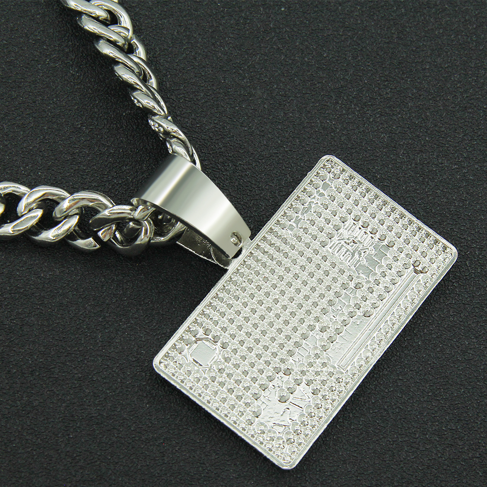 Hip-hop Punk Square Solid Color Alloy Plating Inlay Rhinestones Men's Pendant Necklace display picture 9