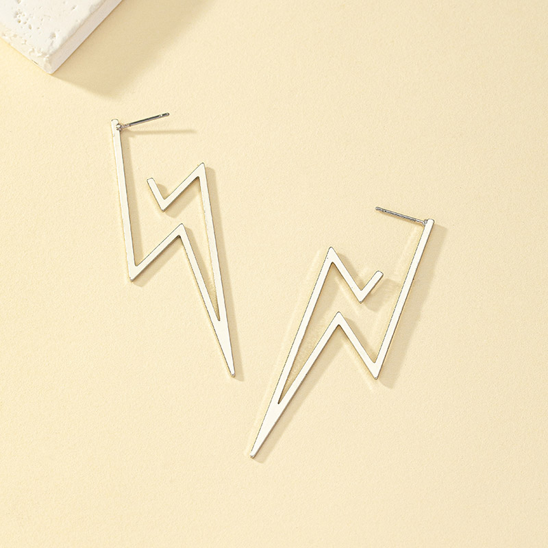 1 Pair Lady Lightning Plating Alloy White Gold Plated Ear Studs display picture 3