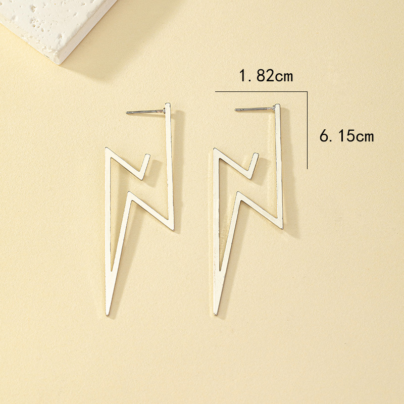 1 Pair Lady Lightning Plating Alloy White Gold Plated Ear Studs display picture 4