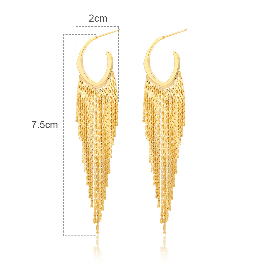 1 Pair Modern Style Tassel Plating Copper 18k Gold Plated Earrings display picture 1
