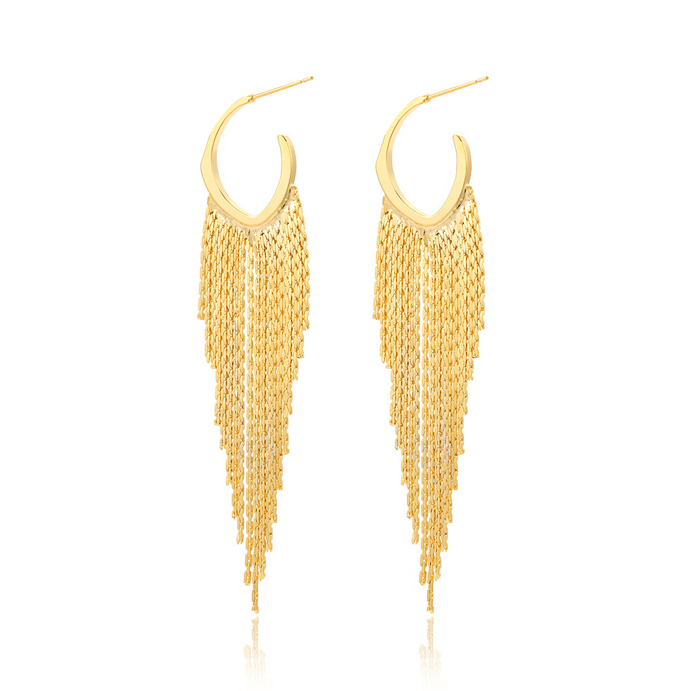 1 Pair Modern Style Tassel Plating Copper 18k Gold Plated Earrings display picture 6