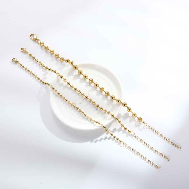 Simple Style Round Stainless Steel 18K Gold Plated Bracelets In Bulk display picture 1
