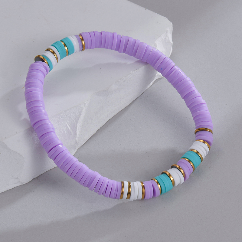Großhandel Schmuck Elegant Einfacher Stil Einfarbig Weichen Lehm Perlen Armbänder display picture 7