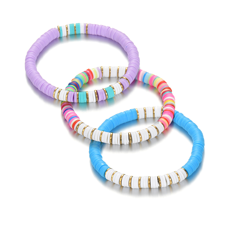 Bijoux En Gros Élégant Style Simple Couleur Unie Argile Molle Perlé Bracelets display picture 8