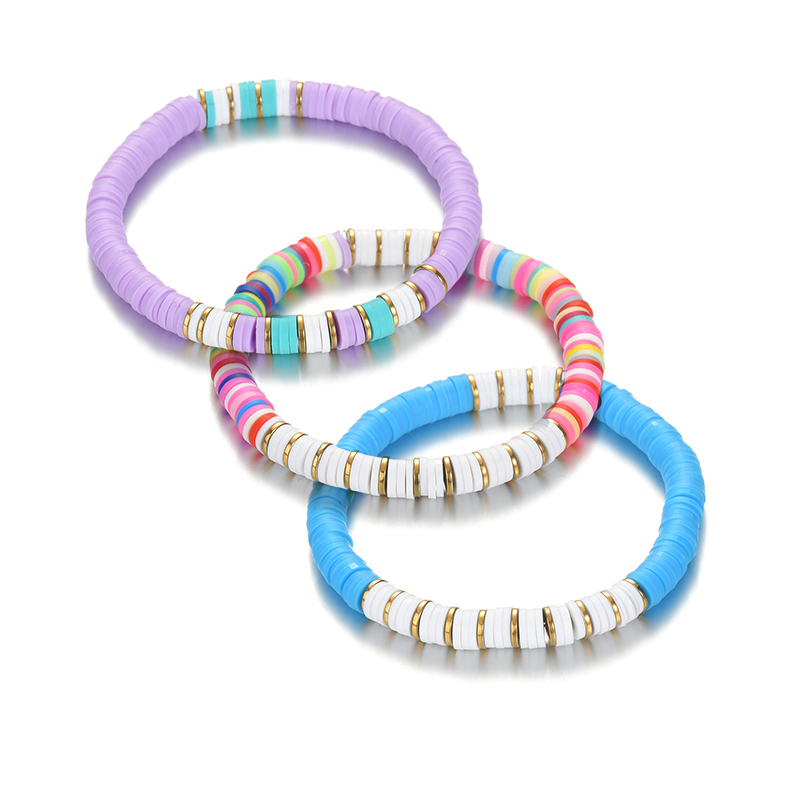 Großhandel Schmuck Elegant Einfacher Stil Einfarbig Weichen Lehm Perlen Armbänder display picture 8