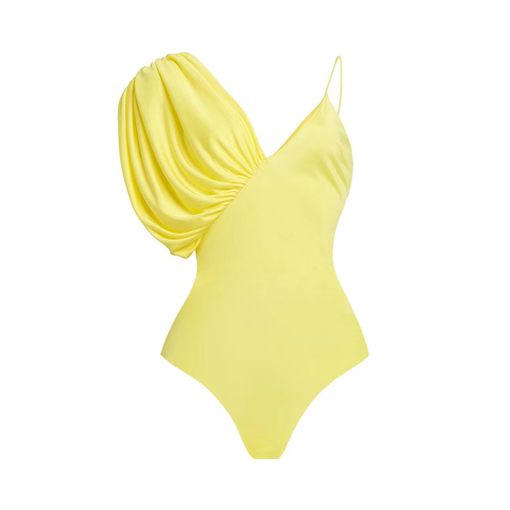 امرأة جنسي اللون الصامد 2 قطعة مجموعة قطعة واحدة ملابس السباحة display picture 2