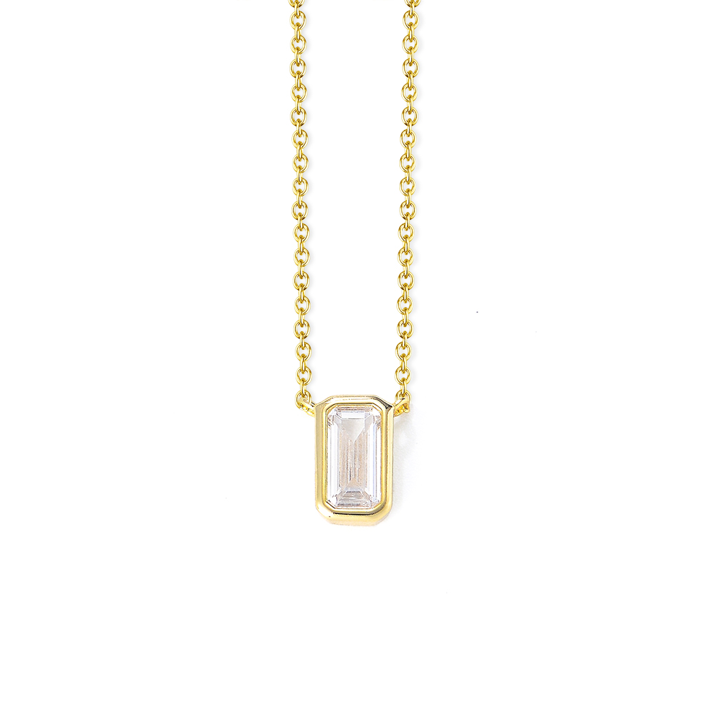 Simple Style Square Sterling Silver Plating Inlay Zircon 14k Gold Plated Rhodium Plated Pendant Necklace display picture 1