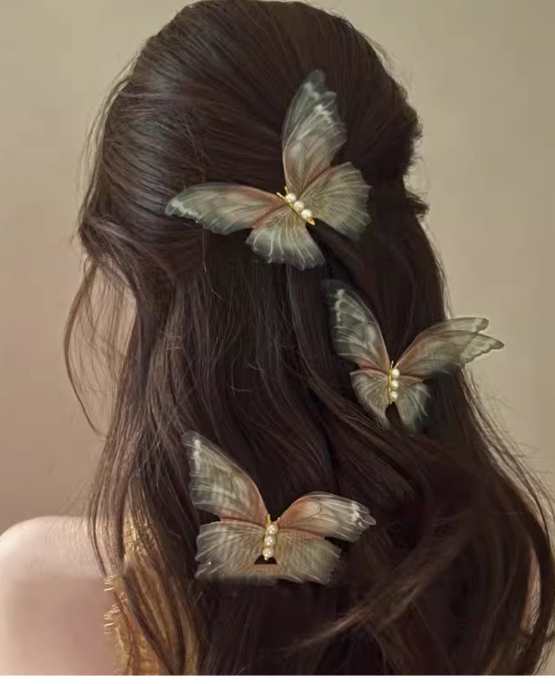Japanese Style Butterfly Gauze Handmade Hair Claws display picture 1