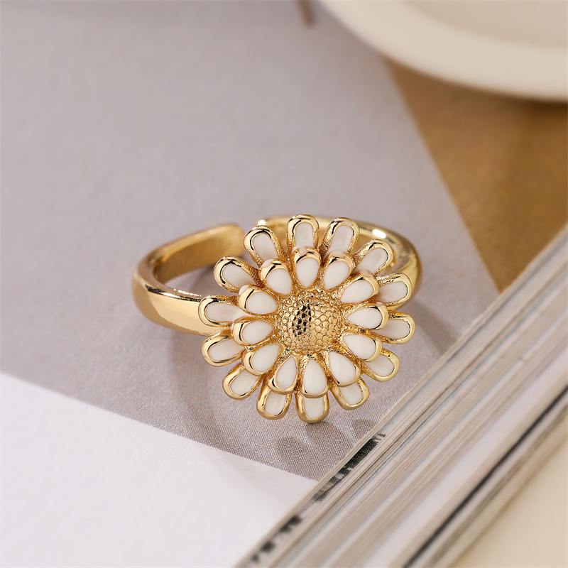 Luxurious Flower Copper Plating Inlay Zircon Gold Plated Open Rings display picture 6