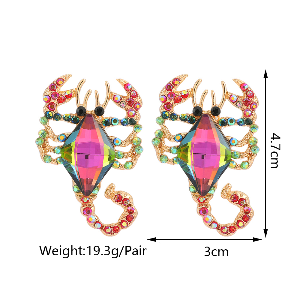 1 Paar Luxuriös Skorpion Inlay Zinklegierung Kristall Glas Ohrstecker display picture 1