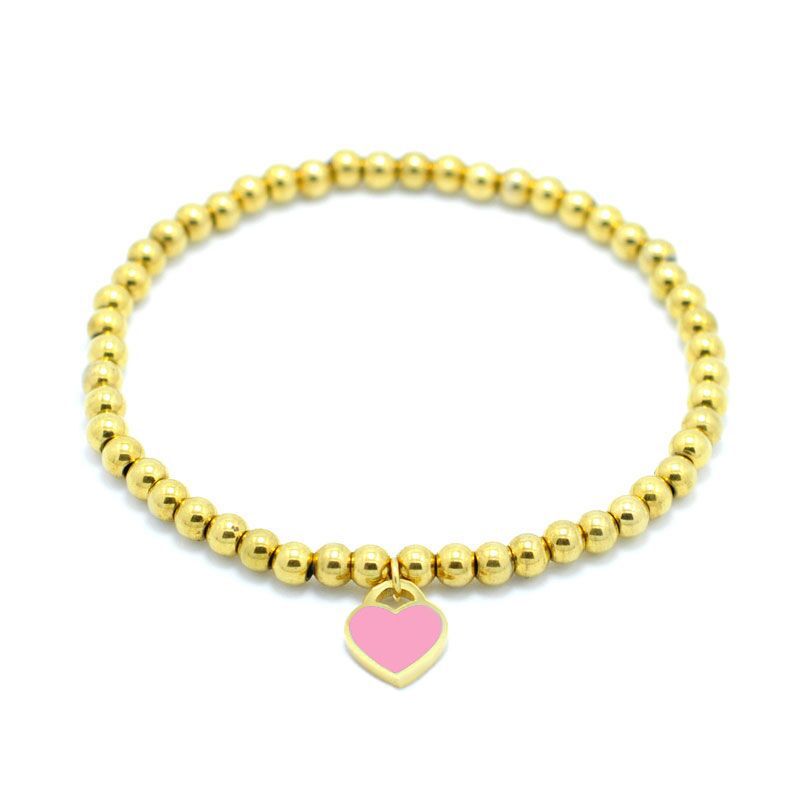 Básico Estilo Moderno Forma De Corazón Acero Inoxidable Enchapado Chapado En Oro De 18 Quilates. Pulsera display picture 6