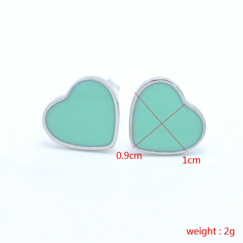 1 Piece Cute Wedding Heart Shape Epoxy Plating Metal 18k Gold Plated Ear Studs display picture 1