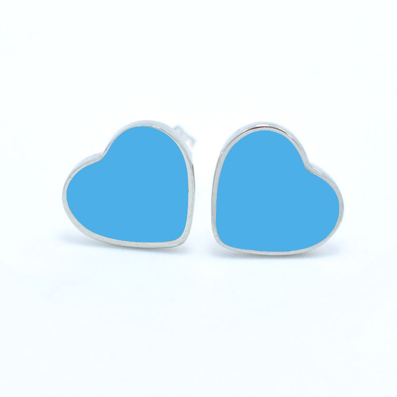 1 Piece Cute Wedding Heart Shape Epoxy Plating Metal 18k Gold Plated Ear Studs display picture 6