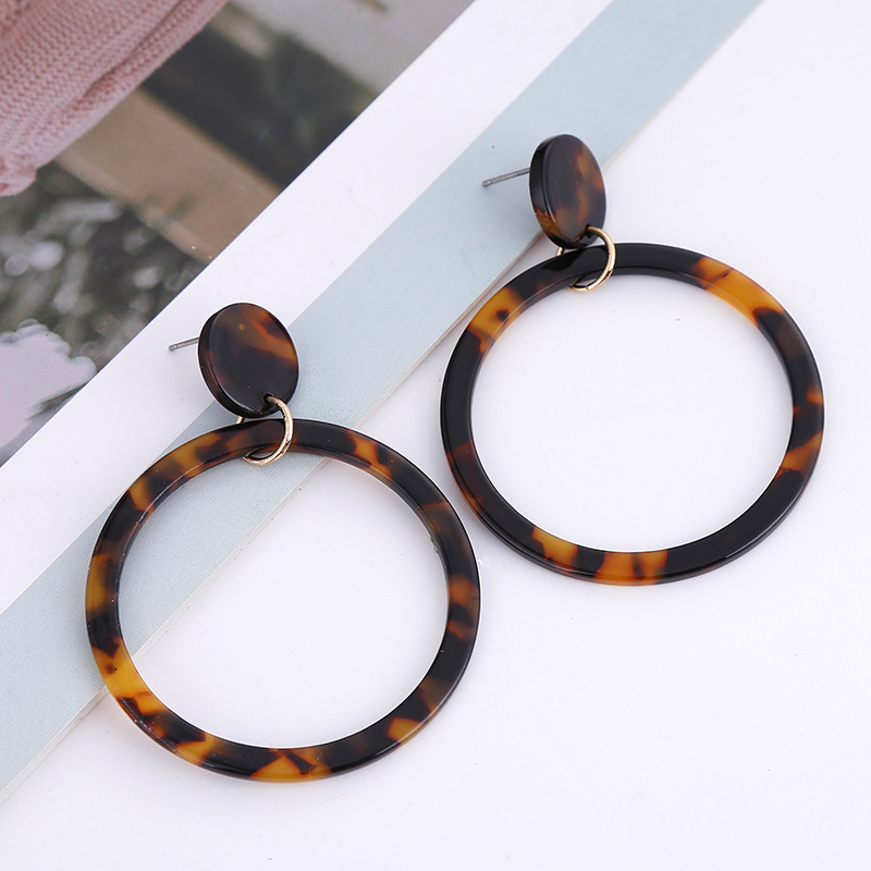 1 Pair Glam Leopard Patchwork Arylic Drop Earrings display picture 4