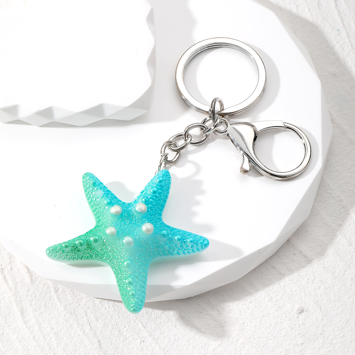 Simple Style Starfish Alloy Resin Inlay Keychain display picture 1