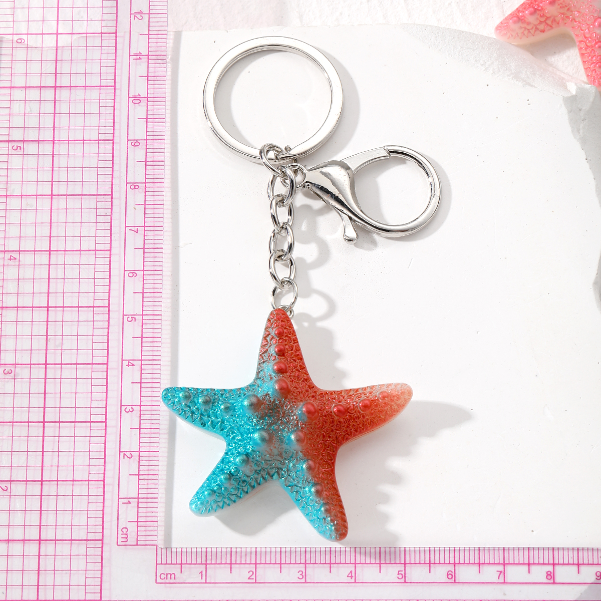 Simple Style Starfish Alloy Resin Inlay Keychain display picture 5
