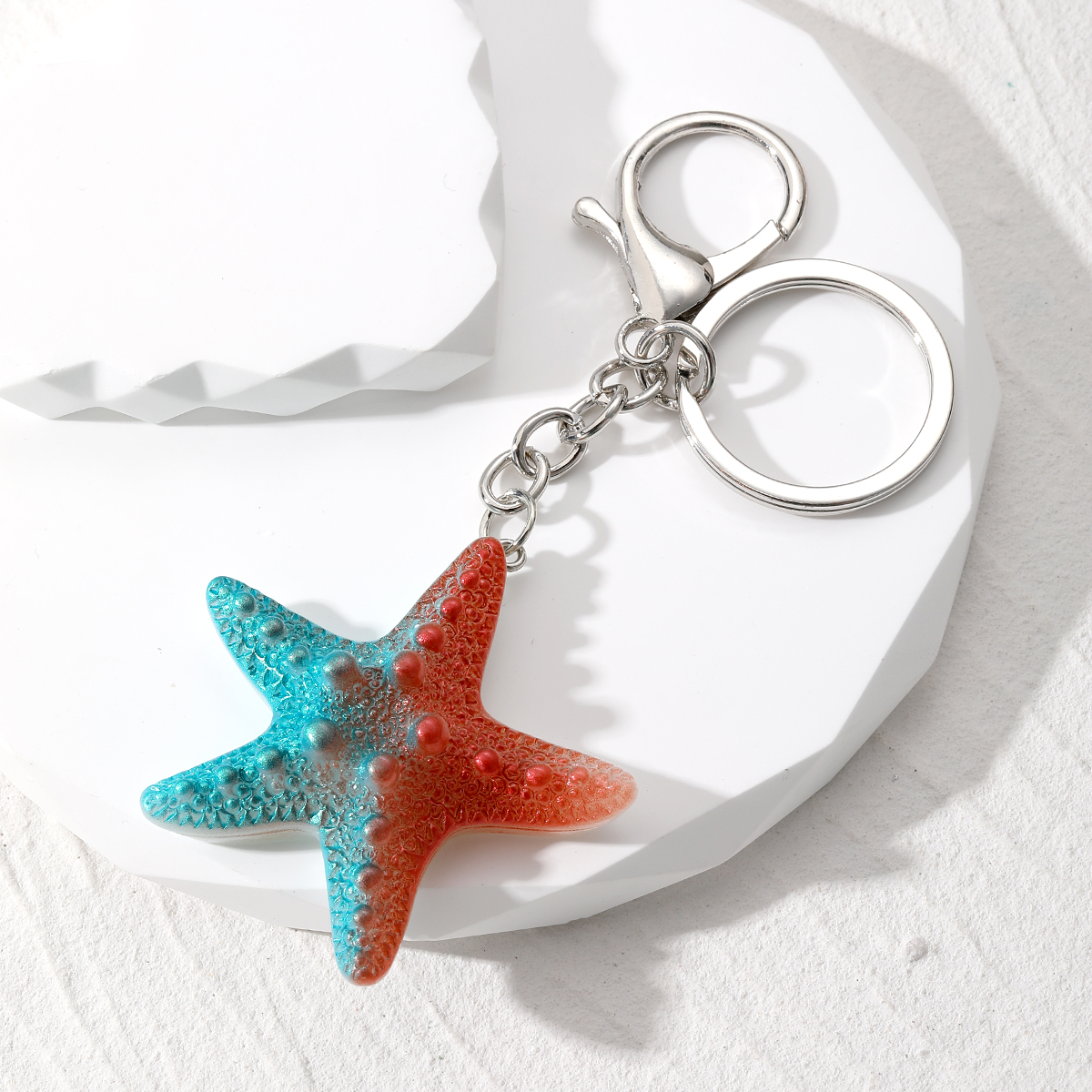 Simple Style Starfish Alloy Resin Inlay Keychain display picture 3