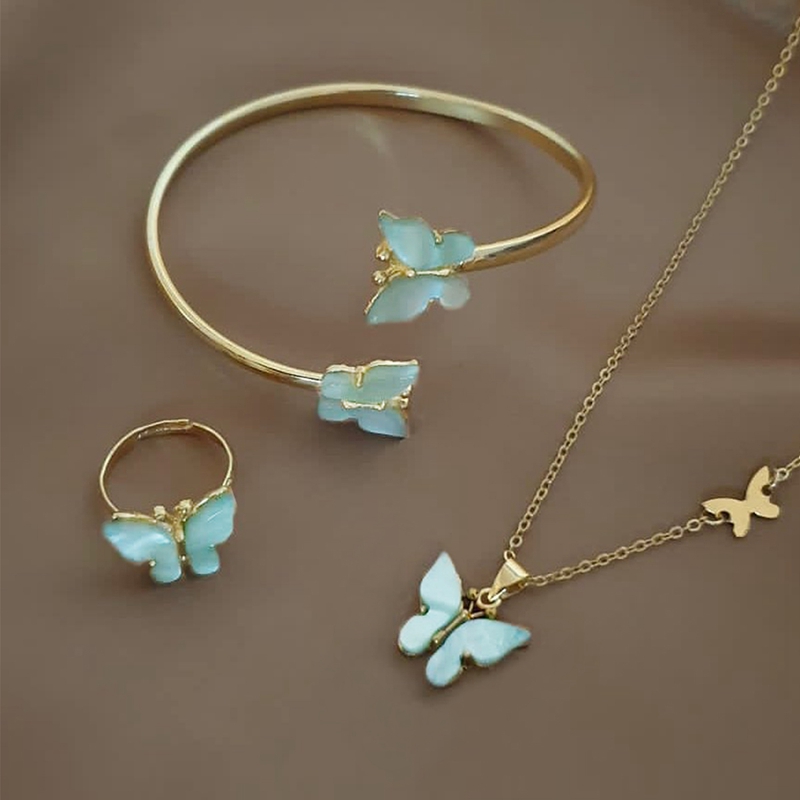 Einfacher Stil Römischer Stil Britischer Stil Schmetterling Legierung Frau Ringe Armbänder Halskette display picture 2