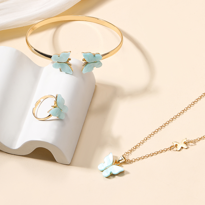 Einfacher Stil Römischer Stil Britischer Stil Schmetterling Legierung Frau Ringe Armbänder Halskette display picture 5