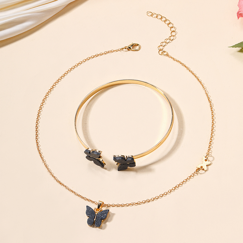 Einfacher Stil Römischer Stil Britischer Stil Schmetterling Legierung Frau Ringe Armbänder Halskette display picture 10