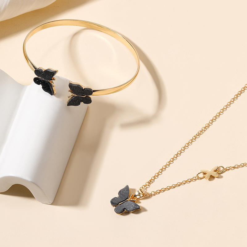 Einfacher Stil Römischer Stil Britischer Stil Schmetterling Legierung Frau Ringe Armbänder Halskette display picture 15