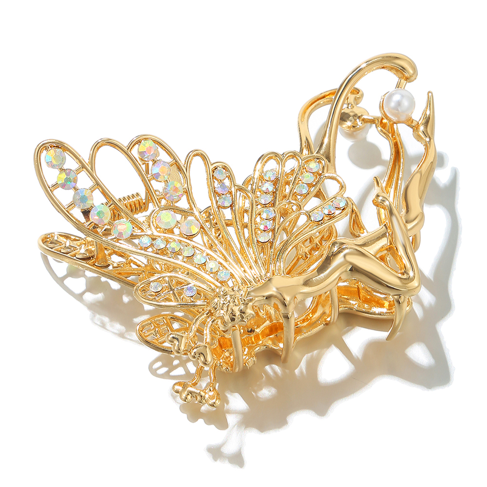 Glamour Luxueux Papillon Alliage Incruster Strass Griffes De Cheveux display picture 4