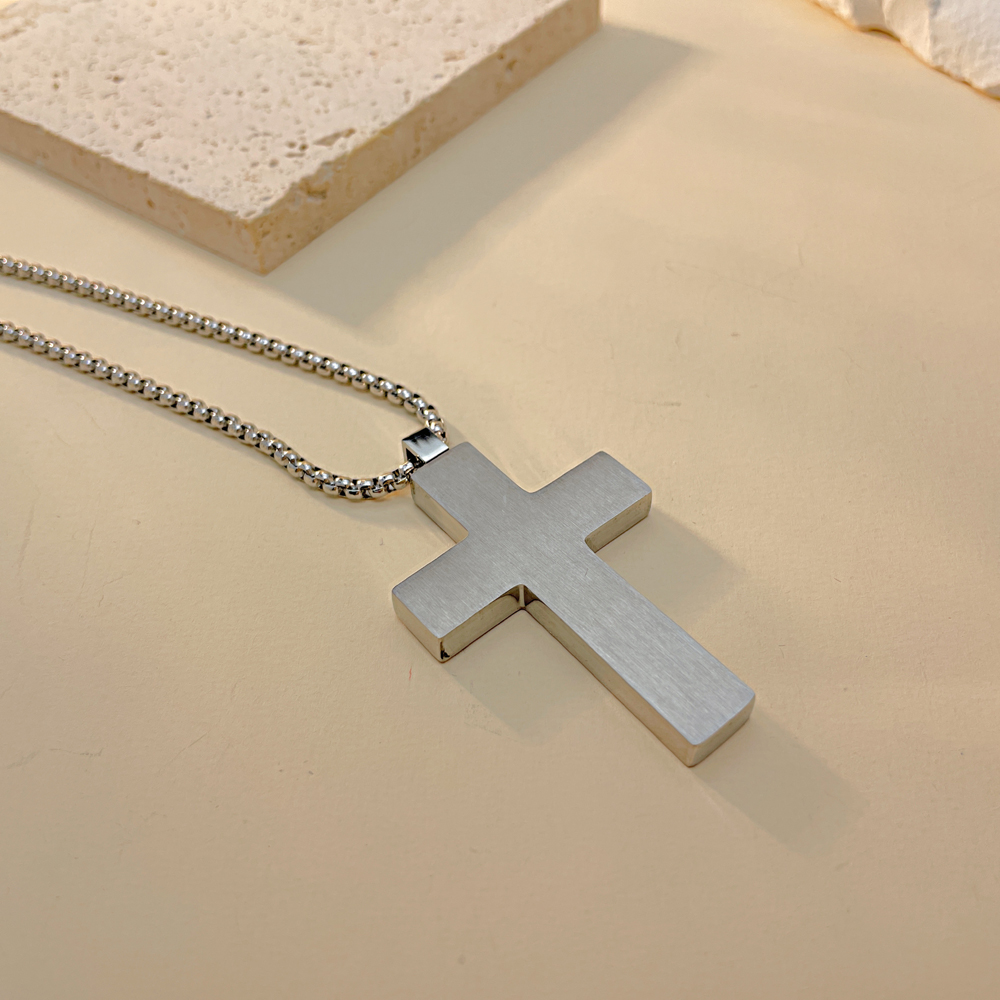 Casual Cross 304 Stainless Steel Enamel Men'S Pendant Necklace display picture 8