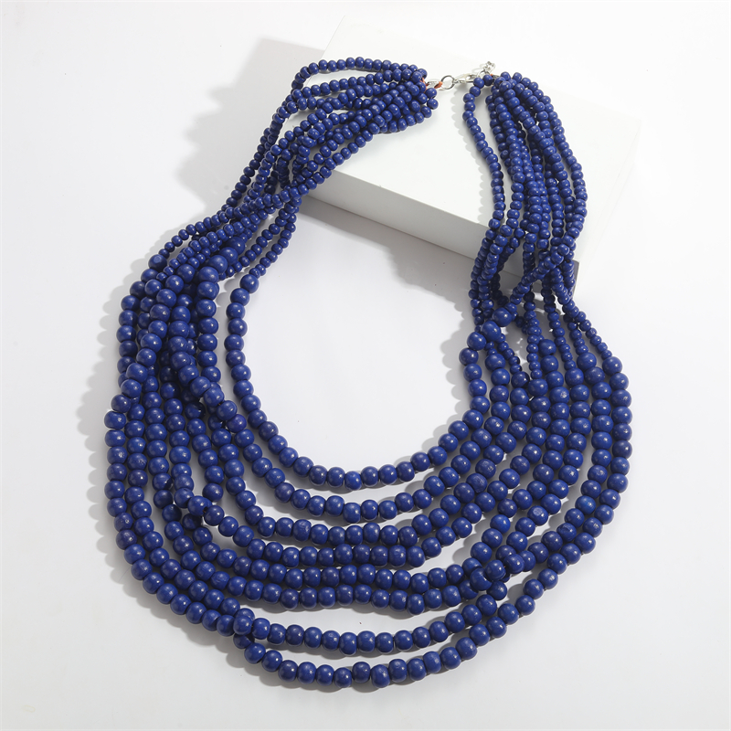 Basic Modern Style Classic Style Solid Color Wooden Beads Wholesale Necklace display picture 3