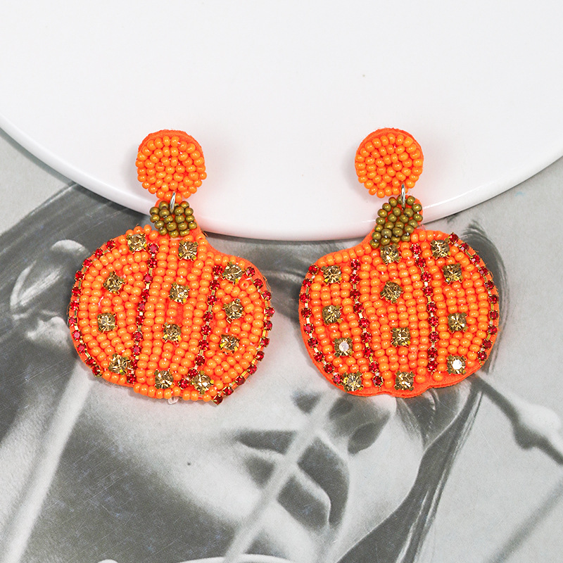 1 Pair Exaggerated Funny Novelty Pumpkin Alloy Drop Earrings display picture 16