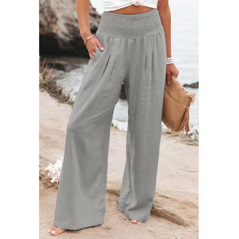 Women's Daily Street Casual Simple Style Solid Color Full Length Pocket Casual Pants Wide Leg Pants display picture 12