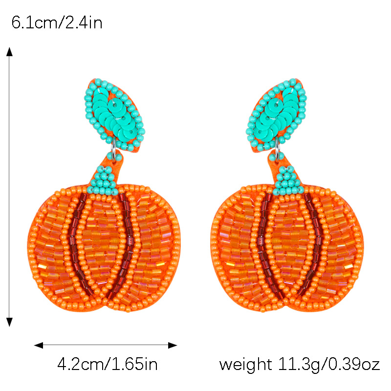 1 Pair Exaggerated Funny Novelty Pumpkin Alloy Drop Earrings display picture 14