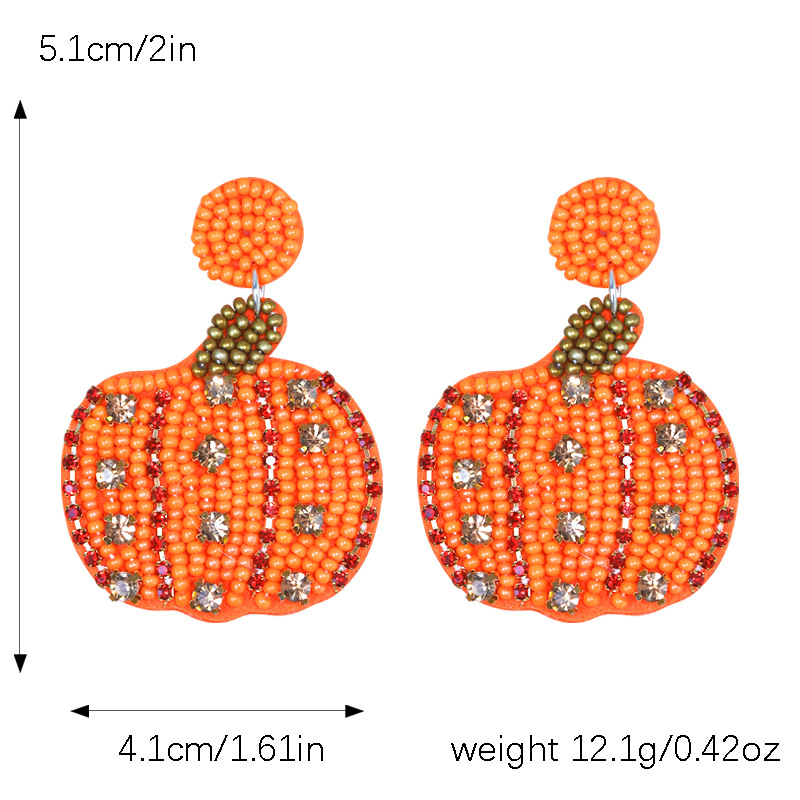 1 Pair Exaggerated Funny Novelty Pumpkin Alloy Drop Earrings display picture 15