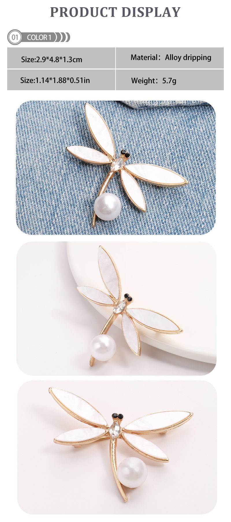 Sweet Butterfly Imitation Pearl Alloy Women's Brooches display picture 2