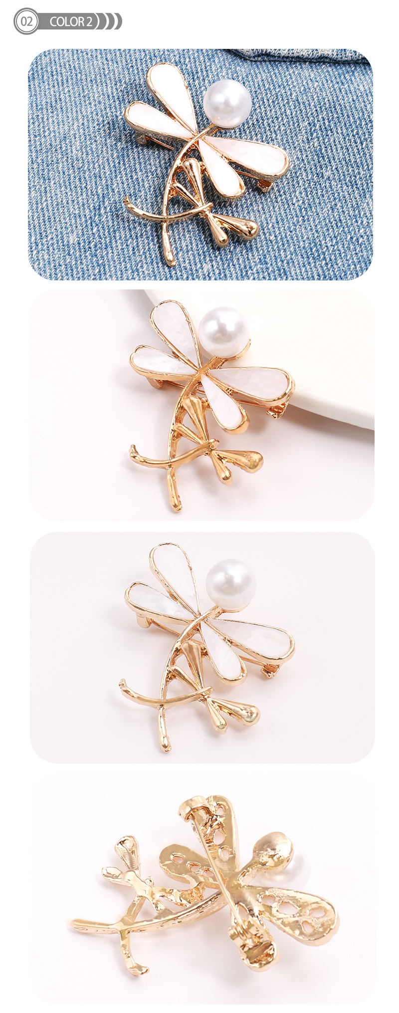 Sweet Butterfly Imitation Pearl Alloy Women's Brooches display picture 3